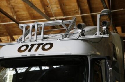  Sensors on top of an Otto driverless truck. (AP Photo/Eric Risberg)