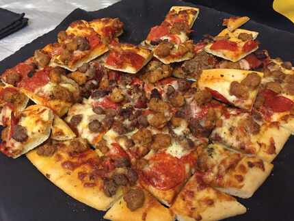 Next week, stores will be offering shoppers samples of its large meat pizza. It costs $8,...