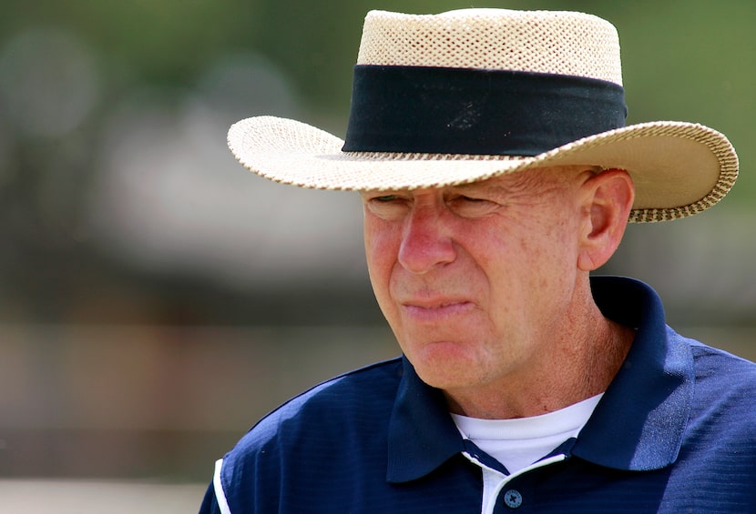 FILE - Odessa Permian head coach Gary Gaines walks off the practice field after a high...