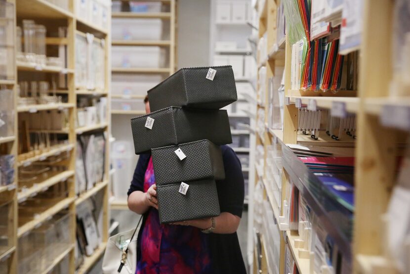 Jourdan Fenster of Dallas shops in a newly-redesigned Container Store along Northwest...