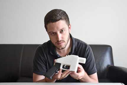 Cody Wilson with a 3-D printed gun.
