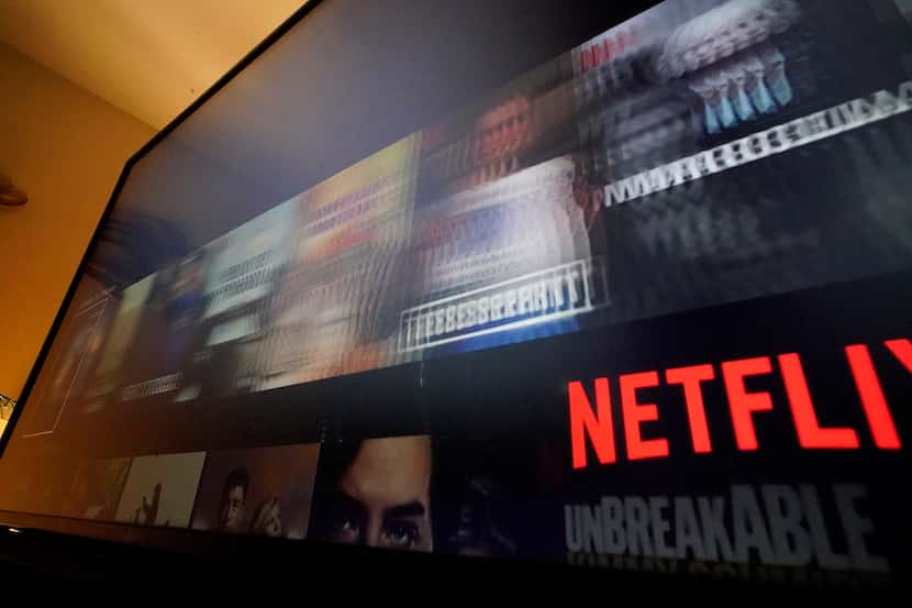 This is the NETFLIX screen on a television in Pittsburgh, on Monday, Oct. 17, 2022. Netflix...