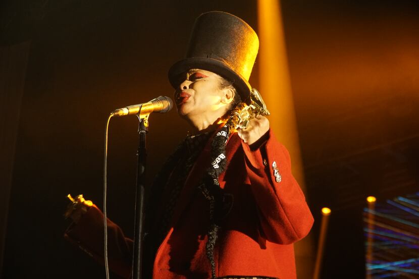 Erykah Badu performs at The Bomb Factory in Dallas, Texas on Saturday, Feb. 22, 2020.