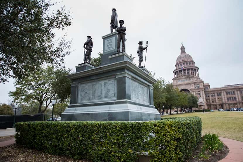 
The Confederate Soldiers Monument outside the Texas state capitol. 
