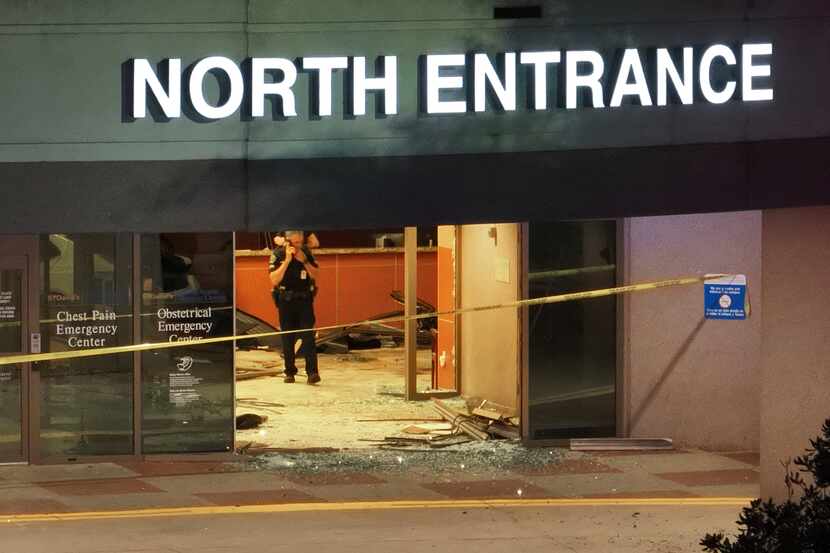 A car crashed into an emergency room at St. David's North Austin Medical Center on Tuesday,...