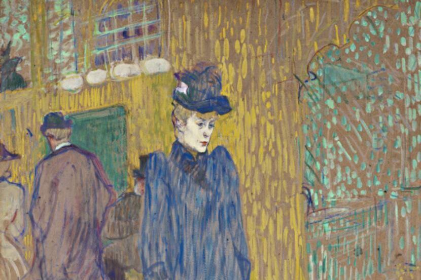 Henri de Toulouse-Lautrec, Jane Avril Leaving the Moulin Rouge, 1892. Essence on board;...