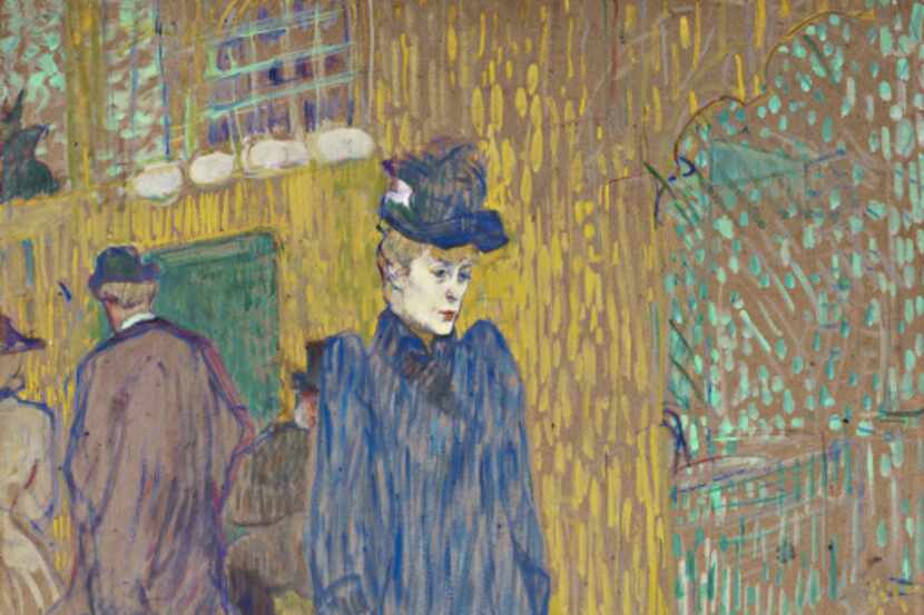Henri de Toulouse-Lautrec, Jane Avril Leaving the Moulin Rouge, 1892. Essence on board;...
