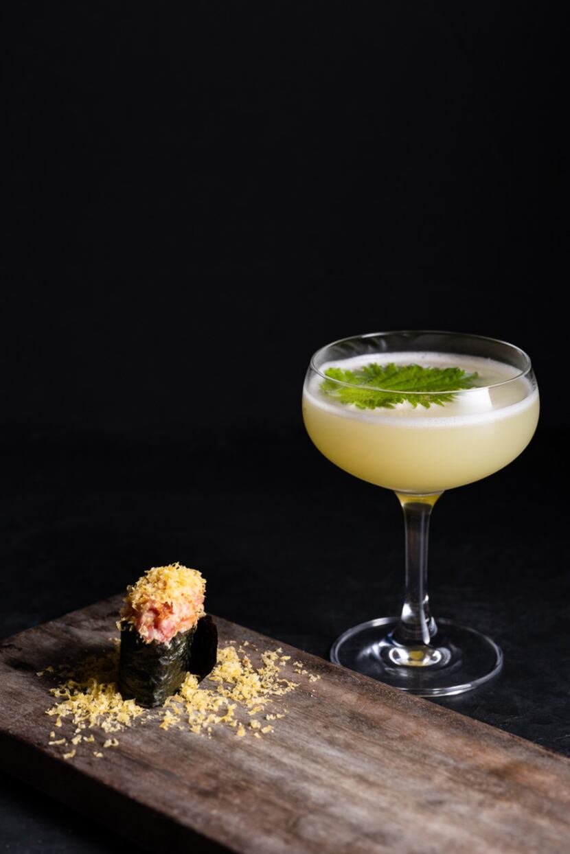 Wagyu tartare and whisky cocktails are offered at happy hour at Uchiba Dallas.