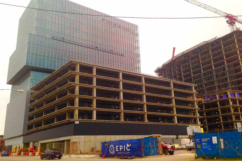 The Epic development under construction on Pacific Avenue includes an office tower,...
