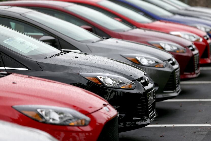 NORTH MIAMI, FL - OCTOBER 24:  Ford Focus cars are seen on the sales lot at AutoNation Ford...