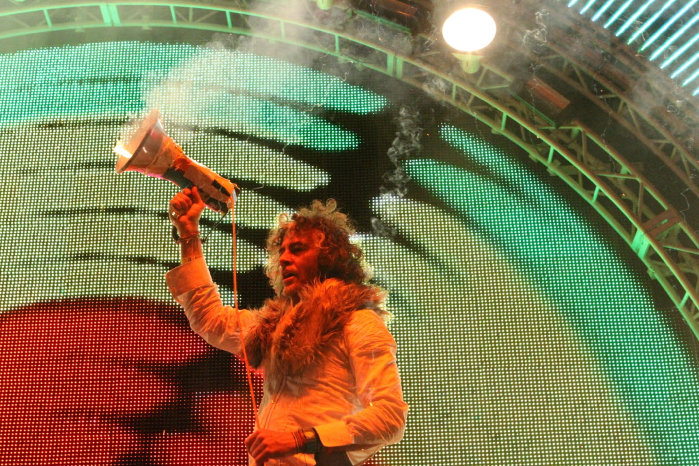 Flaming Lips lead singer Wayne Coyne at the KXT Summer Cut Festival at Gexa Energy Pavilion...