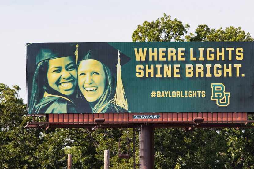 One of the billboards in Baylor University's "Where Lights Shine Bright" advertising campaign. 