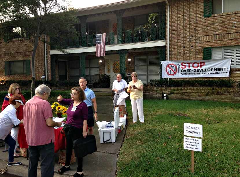 Residents at a Preston Hollow block party on Labor Day. Don't mince words. How do y'all...