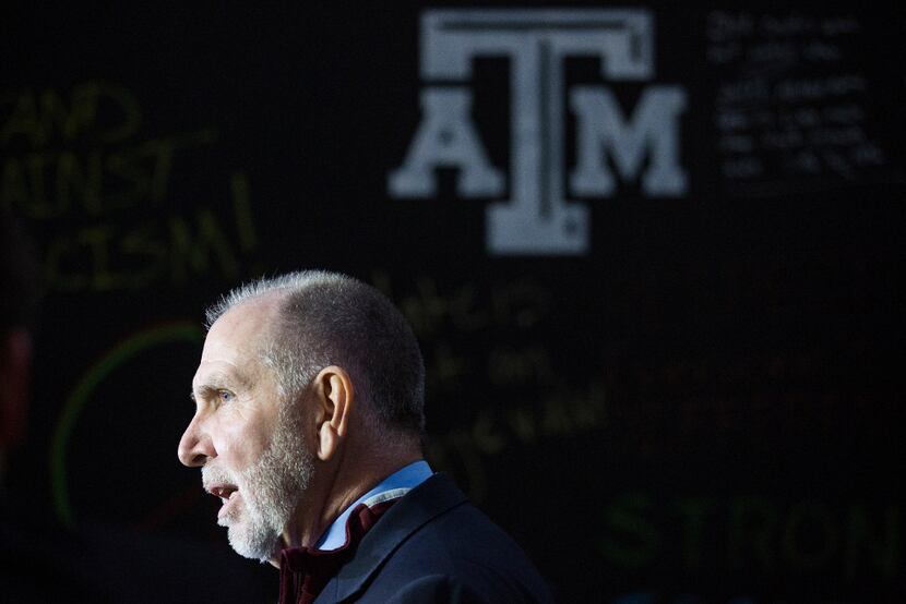 Texas A&M President Michael Young said those responsible for producing a racist video would...
