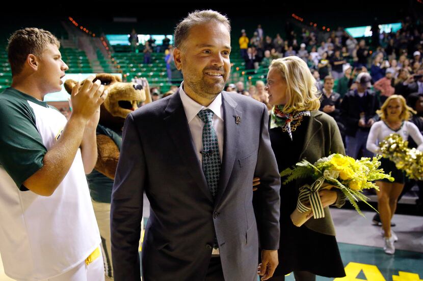 Baylor University introduced it's new head football coach Matt Rhule and his wife Julie...