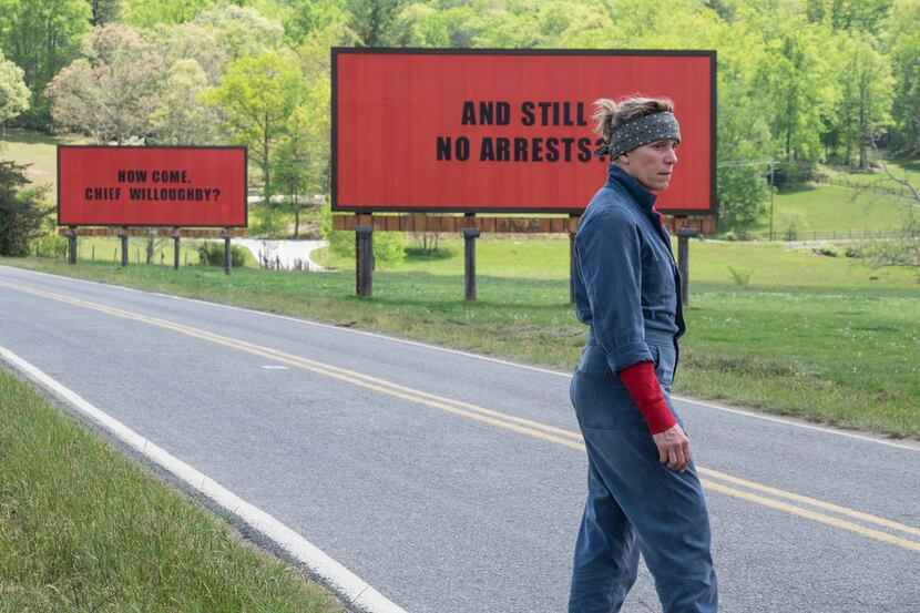 This image released by Fox Searchlight shows Frances McDormand in a scene from "Three...