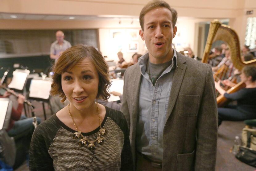 
Principal singers Christopher J. Deaton and Kristen Lassiter perform during a rehearsal of...