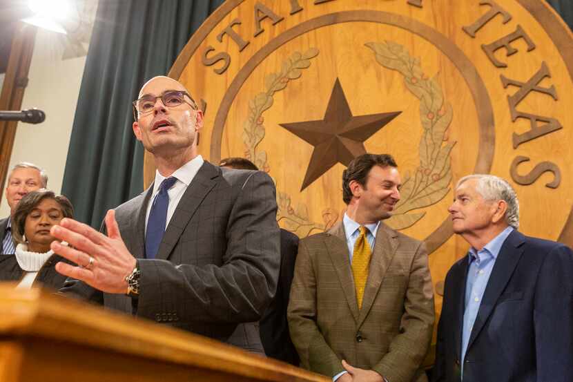 Rep. Dennis Bonnen, R-Angleton, announces he has the votes to be elected the next speaker of...