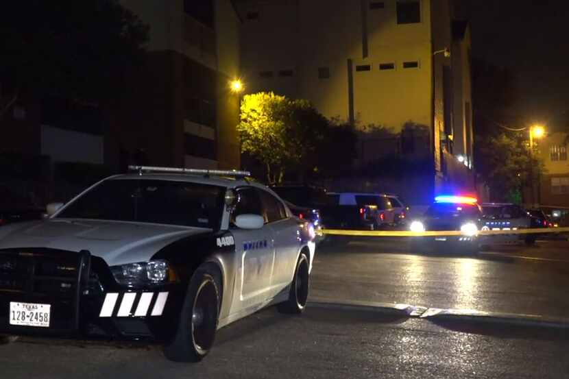 Police investigate a shooting that left two people dead at an apartment complex in the 7400...