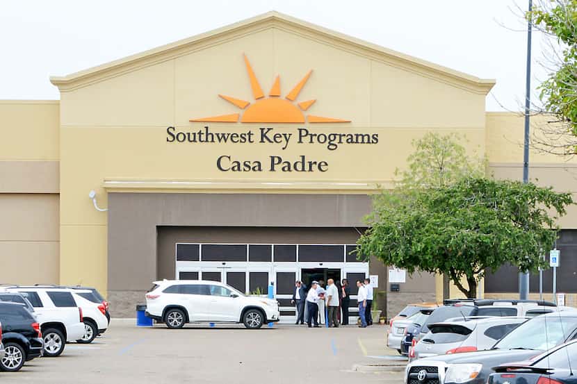 Dignitaries take a tour of Southwest Key Programs Casa Padre, a U.S. immigration facility in...