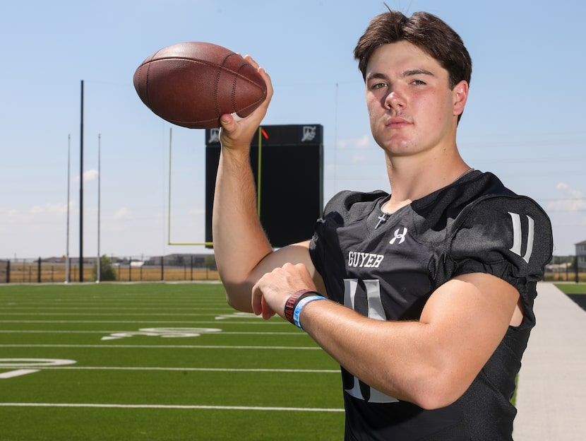 Denton ISD Guyer High School senior Jackson Arnold poses at the Collins Complex in Denton on...