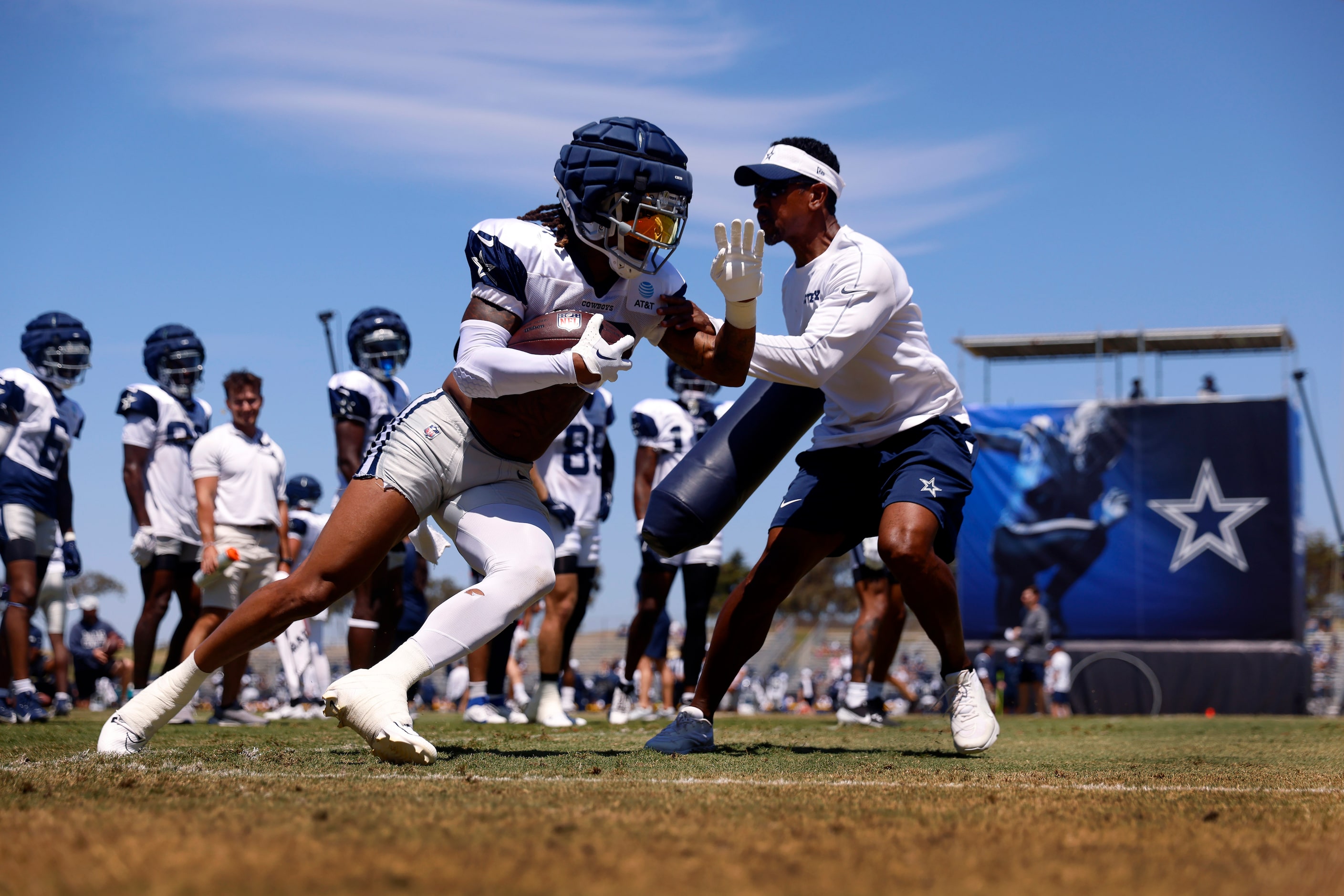 Dallas Cowboys wide receiver Tyron Billy-Johnson (13) turns up field along the sideline as...