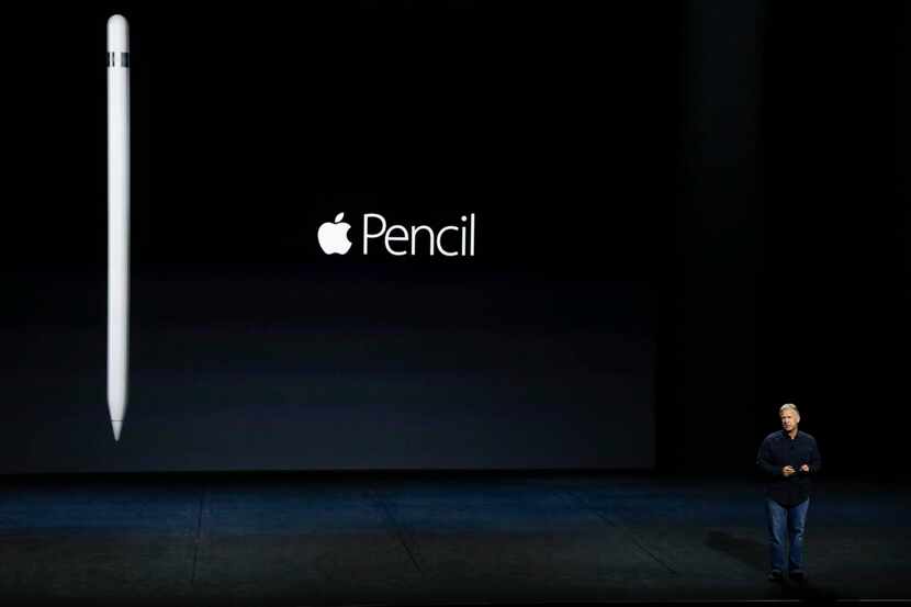 
Phil Schiller, senior vice president of worldwide marketing, introduced Apple’s Pencil for...