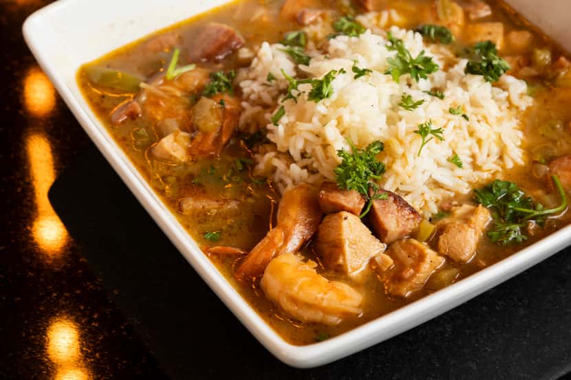 Gumbo is served at Esco Dallas Restaurant and Tapas, in downtown Dallas. 