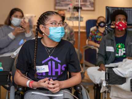 Haylie, 11, was among the patients at four local children’s hospitals whom Cowboys players...