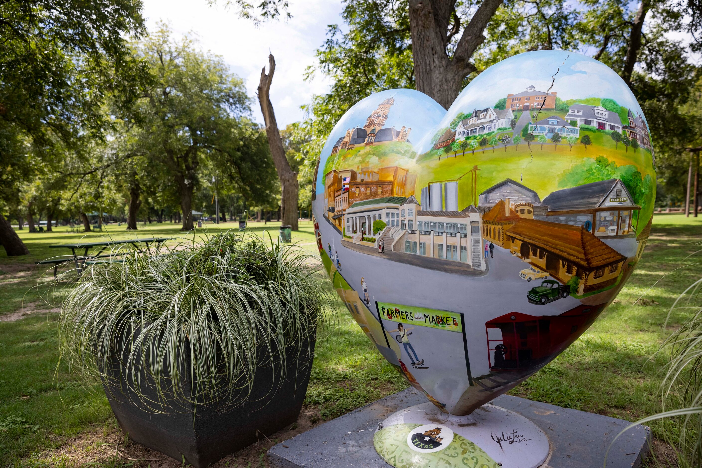 A Hachie Heart at Getzendaner Park in Waxahachie.