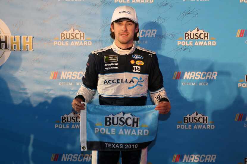 FORT WORTH, TX - NOVEMBER 02:  Ryan Blaney, driver of the #12 Accella/Carlisle Ford, poses...