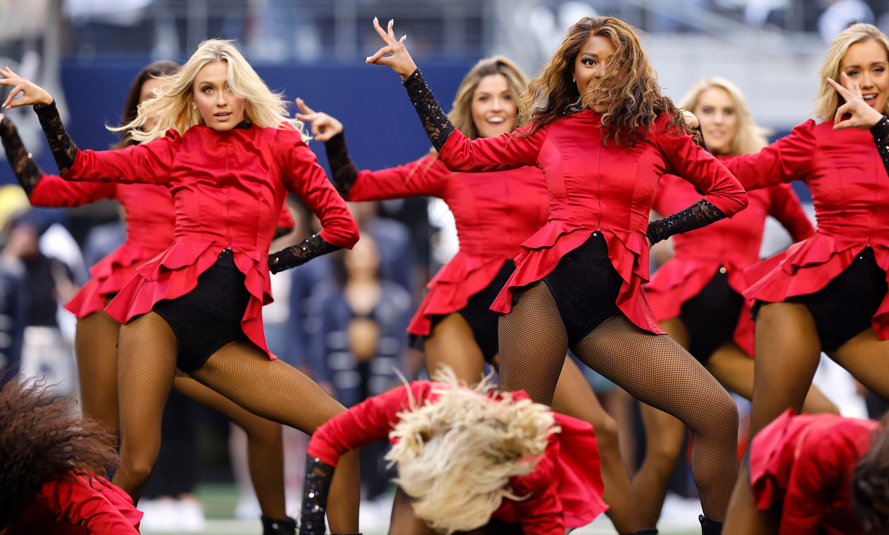 The Dallas Cowboys Cheerleaders led a Halloween-themed halftime show during the Chicago...