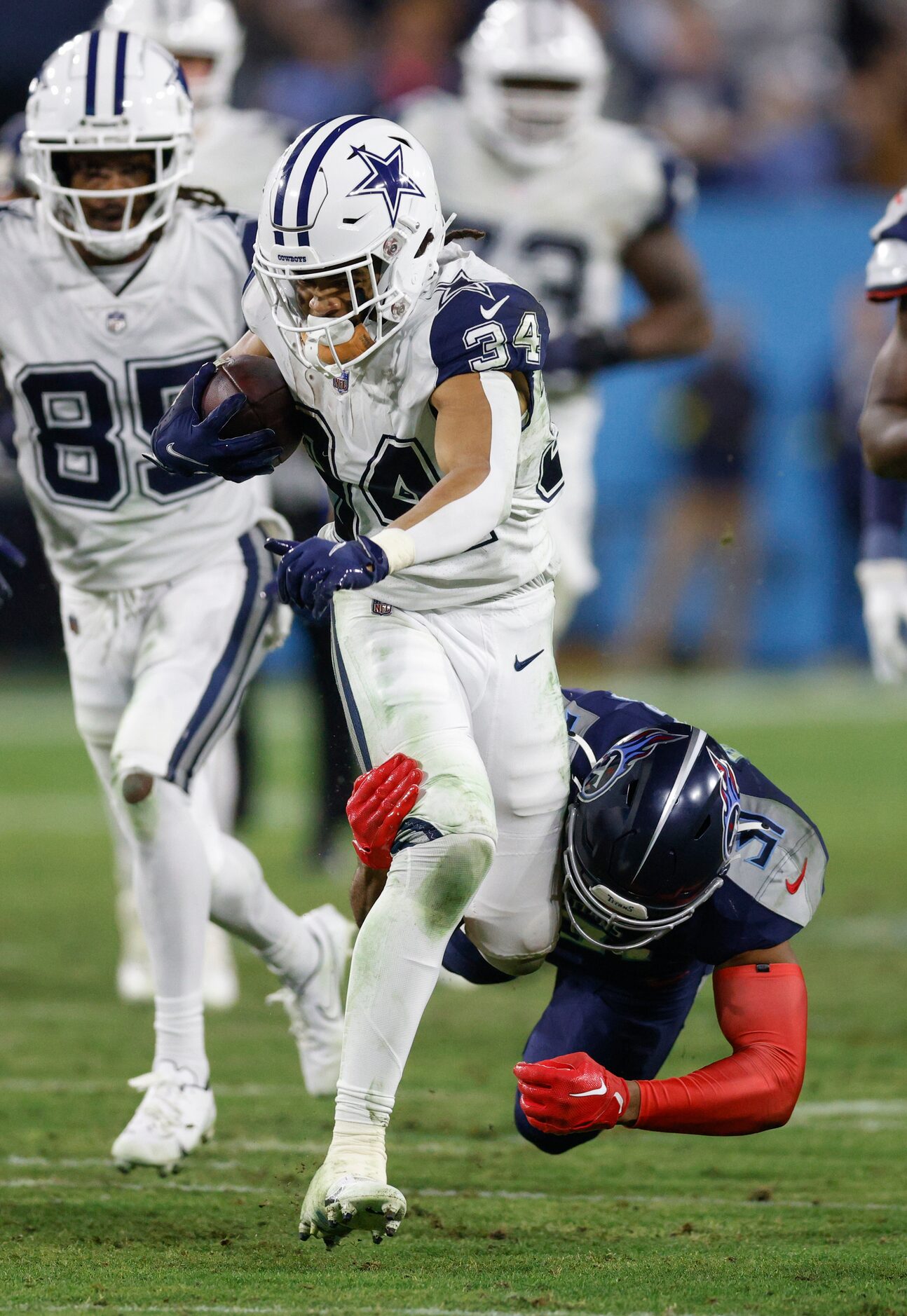 Tennessee Titans safety Kevin Byard (31) tackles Dallas Cowboys running back Malik Davis...