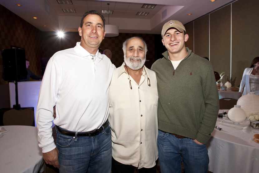 Texas A&M quarterback Johnny Manziel (right) with his father Paul and grandpa Big Paul.