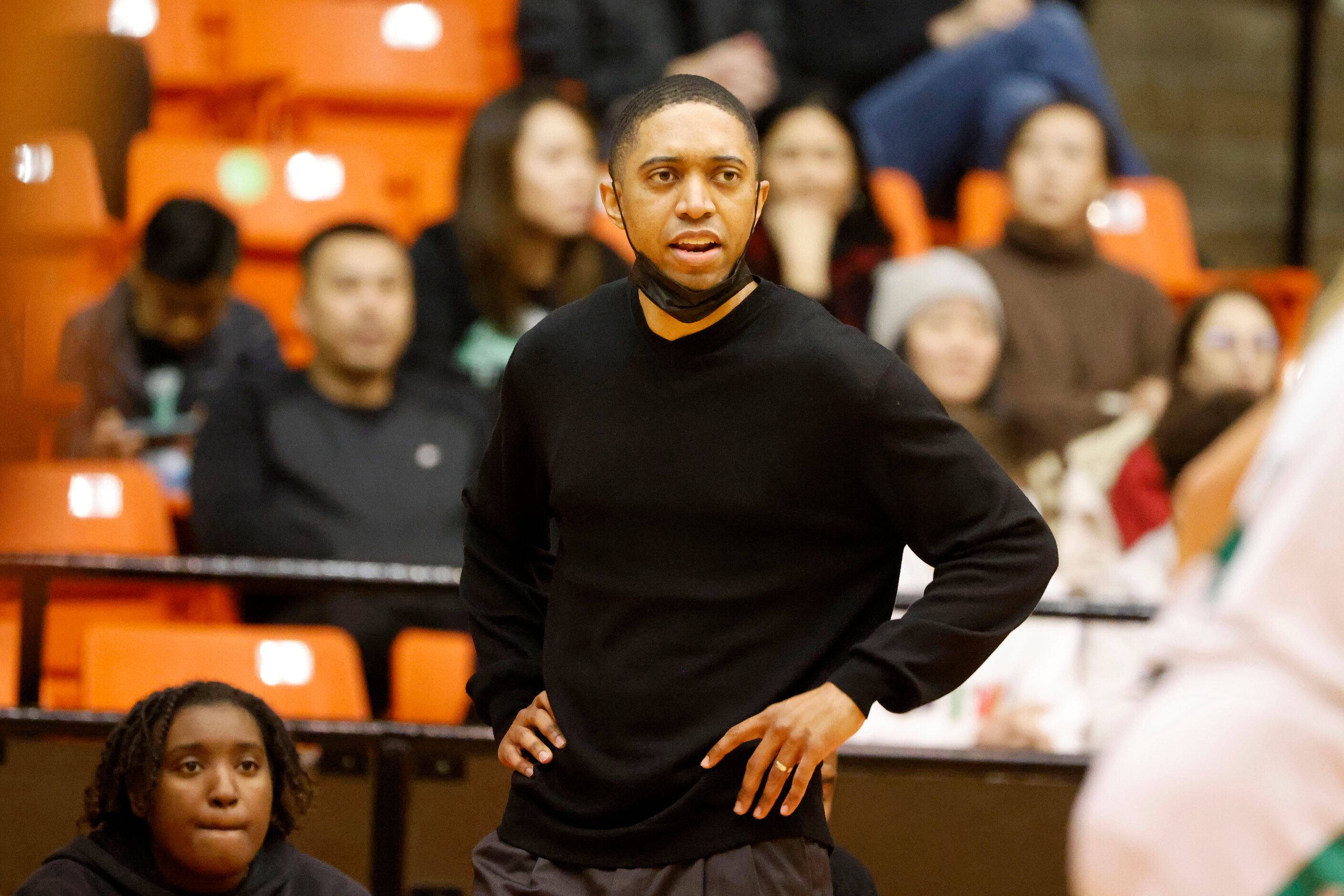 South Grand Prairie head coach Brion Raven watches his team play Southlake Carroll during...