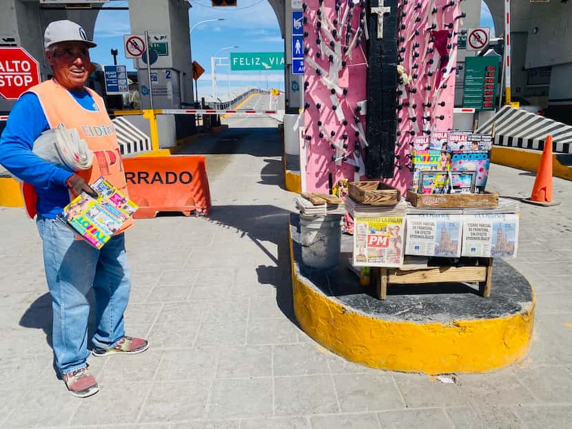 Manuel Urbina, 62, sees his job as a newspaper street vendor as essential to inform people....