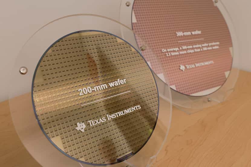 Texas Instruments' Richardson facilities work with larger 300 millimeter silicon wafers. At...