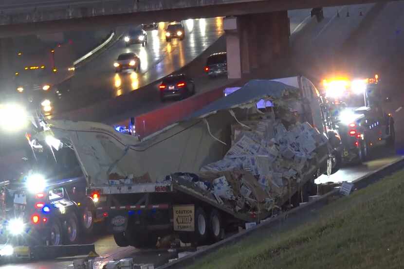 An 18-wheeler carrying 30,000 pounds of eggs crashed on May 16, 2022.
