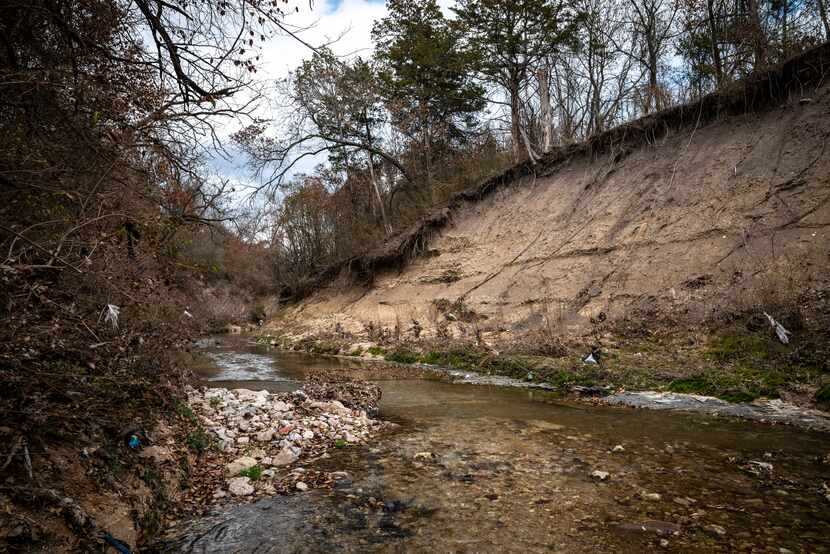 A portion of Woody Branch Creek located within the 82 acres of greenspace that the Dallas...