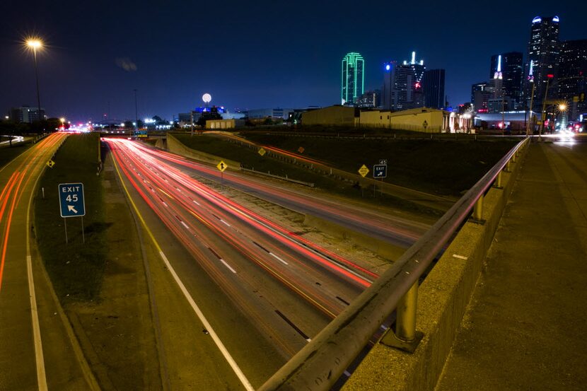 The view of Interstate 30 from the S. Harwood Street bridge on Saturday, June 18, 2016 in...