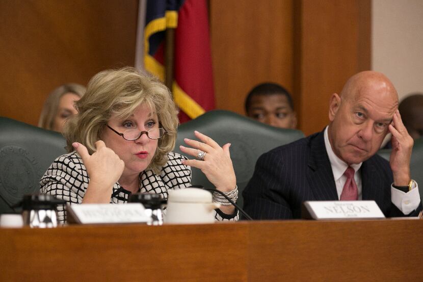 Sen. Jane Nelson, shown with Sen. John Whitmire last year, says she wants to see "stronger...