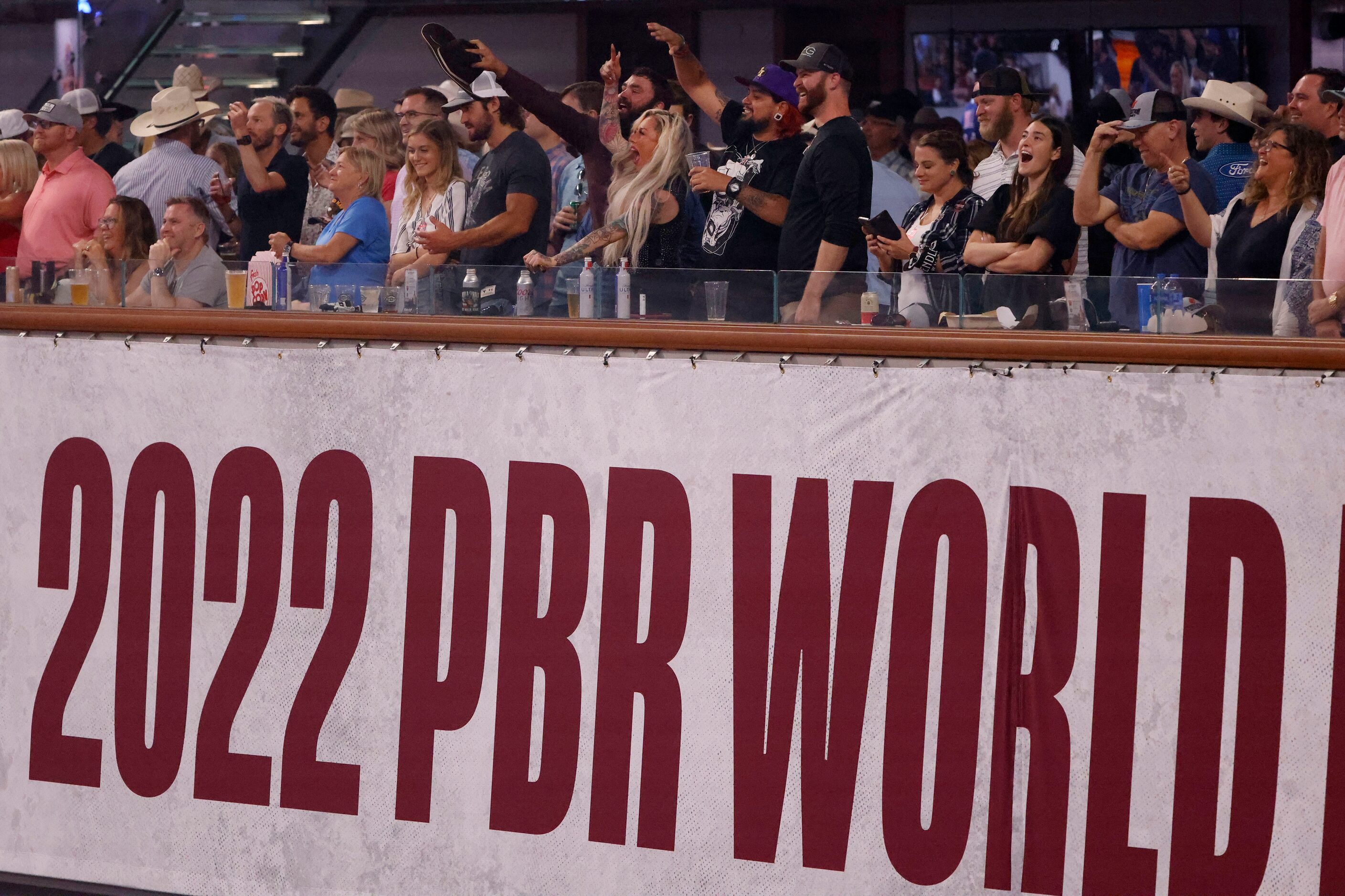 Fans cheer during the PBR World Finals in Fort Worth, Texas on Saturday, May 14, 2022. 
