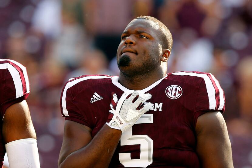 Texas A&M Aggies defensive lineman Daylon Mack (5) is pictured at Kyle Field in College...