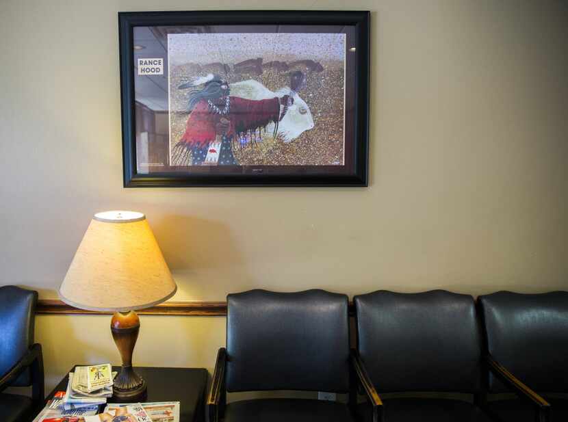Artwork by regional Native American artists like Rance Hood decorate the waiting room on...