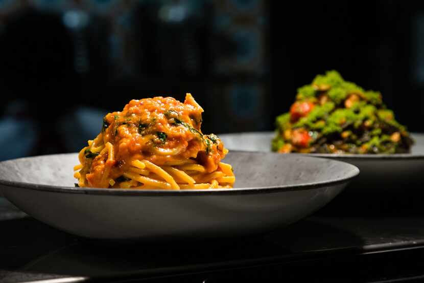 Chef Scott Conant's famous tomato and basil spaghetti is on the menu at his Masso Osteria...