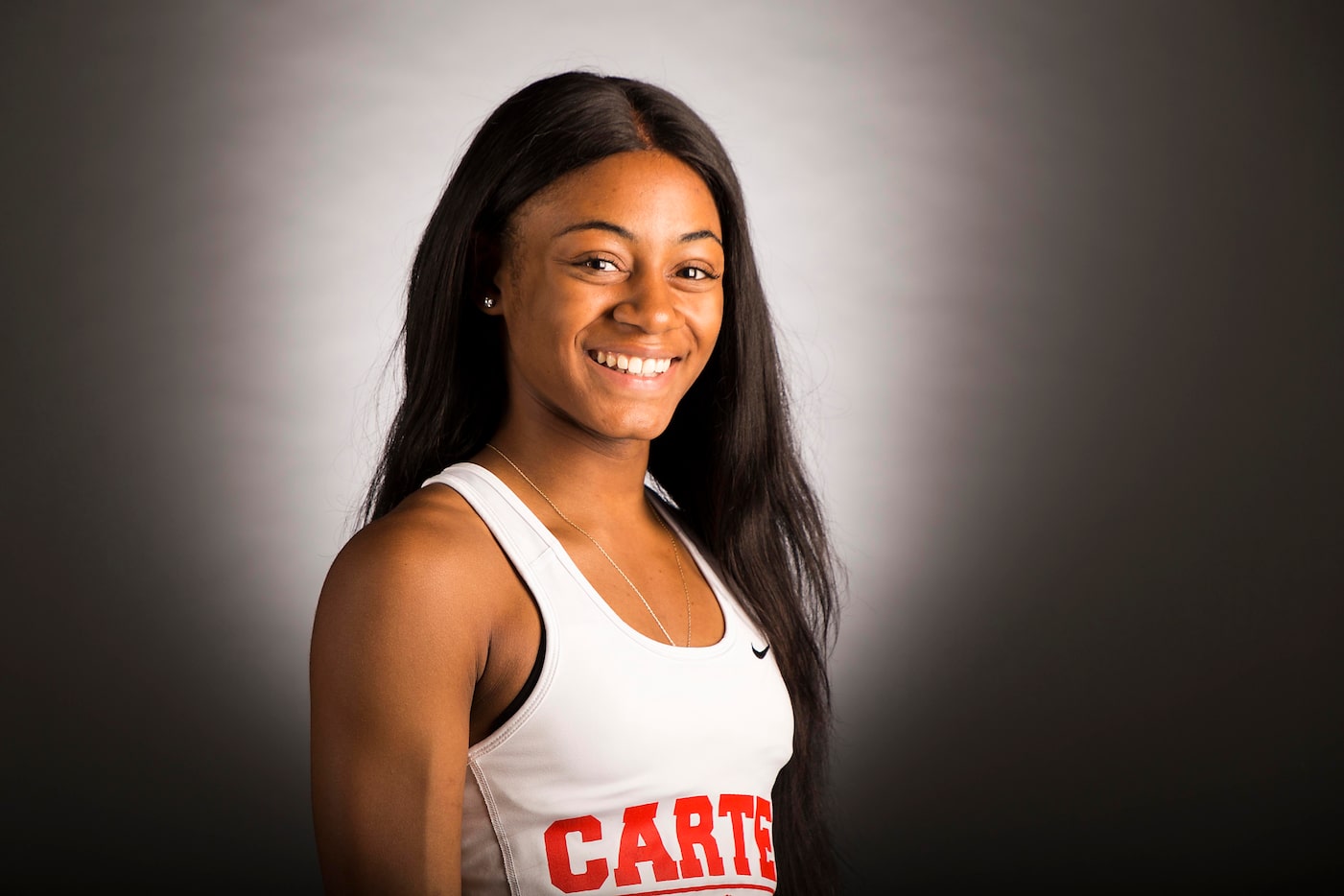 Girls track athlete of the year Sha'Carri Richardson of Carter High School photographed in...