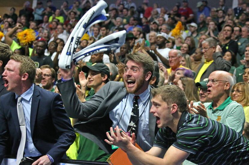 Baylor fans erupt as the Bears go on a late second half run in their win over the Trojans...