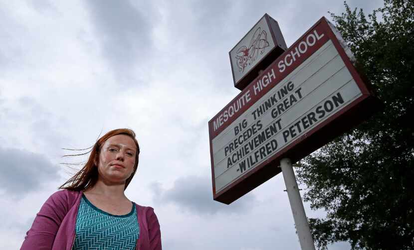 Mesquite Independent School District's Intervention Counselor Chelsea Alvarado poses for a...