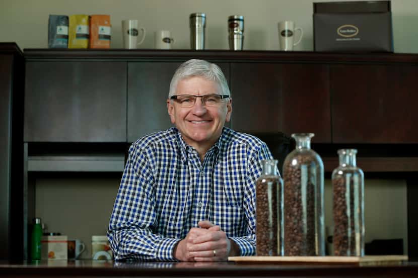 Michael Keown, CEO of Farmer Brothers Coffee poses for a portrait in his office at their...