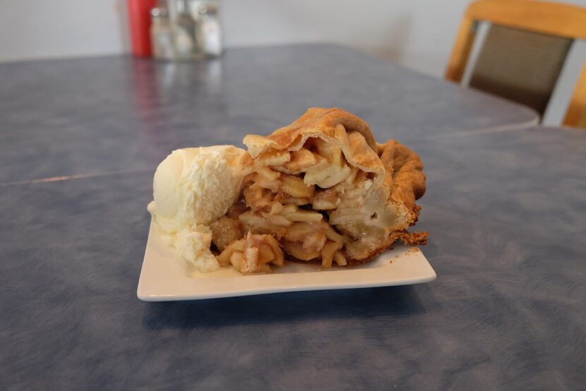 They pack as many as 50 apples into a single pie at Mom's Cafe in Sooke, British Columbia....